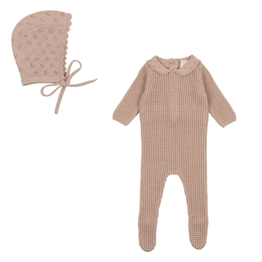 Lil Legs Pointelle Collar Knit Footie Collection