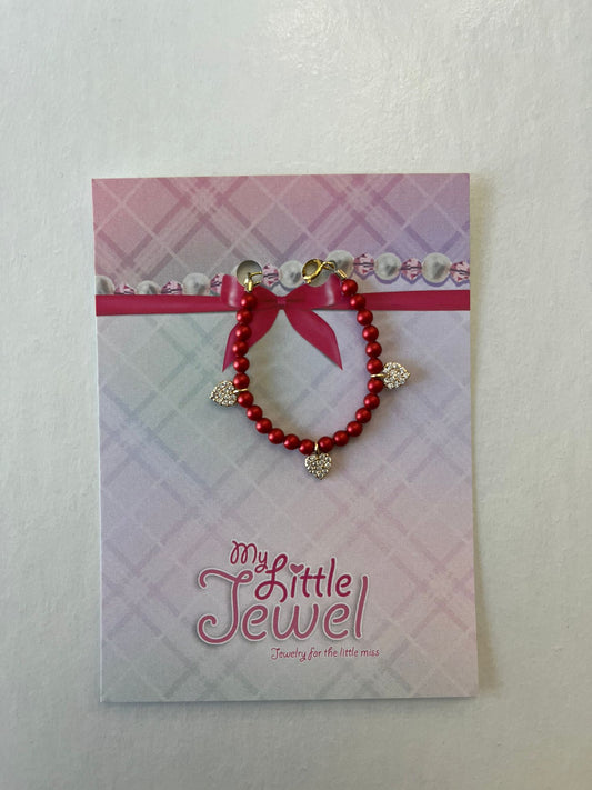 My Little Jewel Red With Heart Charm Bracelet