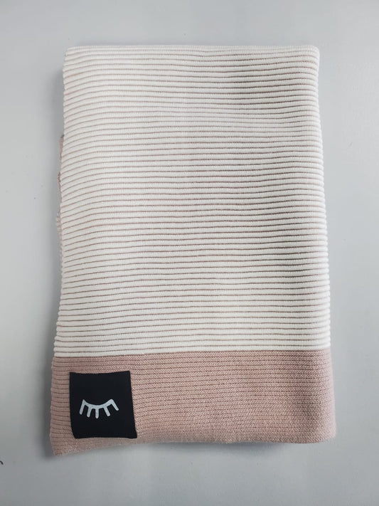 Winx & Blinx Stripe Taupe/Cream Knit Blanket