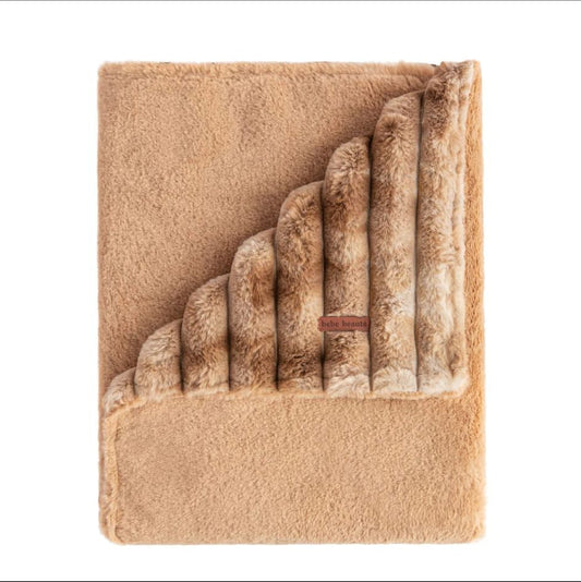 Bebe Beaute Marble Taupe Fuzzy Blanket